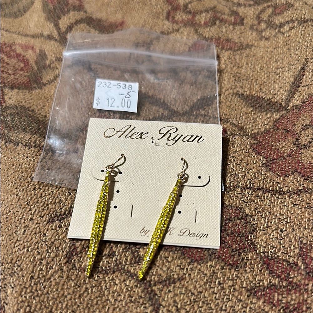 Alex Ryan Gold and Yellow Dangle Earrings